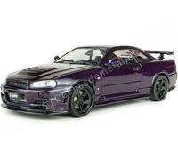 2005 Nissan Skyline GT-R (BNR34) con Piezas Nismo Morado Medianoche 1:18 Solido