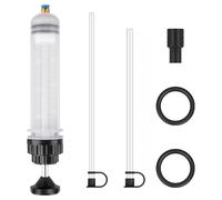 200cc Jeringa de Succión de Aceite, Bomba Extractora de Líquido, Extractor de Líquido de Frenos con 2 Tubos + 2 Anillos de Goma, Jeringa de Cambio de Líquido de Bomba Manual para Motor y Coche
