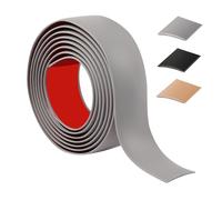 200cm Tira divisoria de puerta de piso Autoadhesivo,FlexibleTira de umbral PVC,Transición para Suelo Para Cocina/SalóN,Tiras de transición de piso Para Unir Huecos En El Suelo/Alicatados(4cm，Gris）