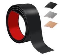 200cm Tira divisoria de puerta de piso Autoadhesivo,FlexibleTira de umbral PVC,Transición para Suelo Para Cocina/SalóN,Tiras de transición de piso Para Unir Huecos En El Suelo/Alicatados(4cm，Negro）