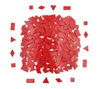 200g de azulejos de mosaico de vidrio manchado, 230 piezas de forma cuadrada, triangular, rombo y rectangular de vidrio para proyectos de fabricación de mosaicos (rojo)