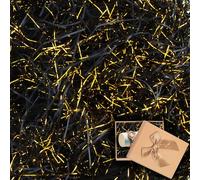 200g Negro Papel Triturado, dellyy Cajas Regalo, Virutas Papel Regalos, Material Relleno Cajas, Rafia Empaquetado, Triturado para Navidad,Cumpleaños,San Valentín,Pascua (negro)