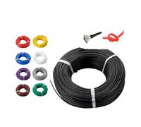 200m/ Rollo 10 alambre de silicona color negro cable extensión cobre blando 14 15 16 17 18 AWG