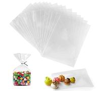 200PC Bolsas de plástico de celofán Transparente Bolsitas de Bolsas para envolver galletas pastel de chocolate Dulces Tortas de Dulces Magdalenas PiruletaBolsas de Decoracións(blanca 15x20cm)