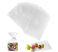 200PC Bolsitas de Bolsas de celofán Transparente Bolsas de plástico para envolver galletas pastel de chocolate Dulces Tortas de Dulces Magdalenas PiruletaBolsas de Decoracións(blanca 10x15cm)