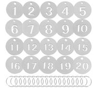 200PCS 1-200 Stainless Steel Number Plate Cards Locker Tags Key Rings Labels 30mm Hanging Portable Metal Tabs For Personalized DIY Para IdentificacióN