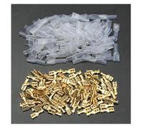 200PCS 6.3mm Female/Male Spade Terminals Wire Connectors Crimp Terminals Crimp With Transparent Insulating Sleeves