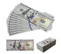200pcs Billetes de Juego para Niños,100$ Juguete,Billetes Falsos,Tamaño Original, para Juego de Tienda,Caja Registradora Niño,Juego de rol