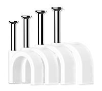 200pcs Grapas cable pared,Grapas para Cables,Clips de Cable Redondo,con Clavos de Acero Incorporados Clips,Abrazaderas de pared de Clavos Fuertes,para cables Ethernet,Cables de teléfono,USB