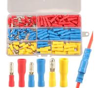 200pcs Kit de Conectores de Bala Macho y Hembra, Terminales Tipo Bala, Terminales Eléctricos Redondos Conectores Automotrices, Conector de Motocicleta, Terminales de Crimpado, Conectores Eléctricos