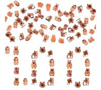 200Pcs Mini Capybaras de Resina, Joyería de Uñas Figuras de Mini Chigüires, Decoración para Tortas de Capybaras, Adorables Figuras de Capibara para Tartas,Bonsáis, Paisajes en Miniatura, Escritorios