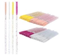 200pcs Skinny Mascara Wands Spoolie Brushes Disposable Mini Mascara Wands Crystal Eyelash Brushes Mascara Wands Micro Brush Lash Extension Supplies Lashes Extension Tools(Skinny-(Warm)-200-CA)