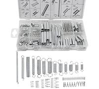 200Piezas Juego de Resortes Surtidos, Juego de Muelles de Compresión y Extensión Surtidos Muelles de Acero Galvanizado Tensión de Compresión Compresión de Resortes Kit de Resortes de Metal con Caja