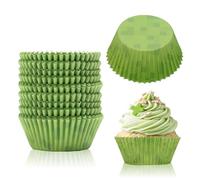 200uds Capacillos Cupcakes Pixel, Envolturas Muffins con Tema Videojuego Pixel Portacupcakes Verdes para Baby Shower Boda Despedida Soltera Decoraciones Cumpleaños Suministros Fiestas