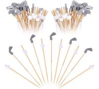 200uds Palillos para Cócteles de Golf, Palillos de Dientes con Temática de Golf Brochetas de Pelotas de Golf Brochetas de Palos de Golf para Aperitivos de Frutas Decoraciones de Cócteles