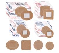 200uds Vendajes Pequeños, Disponibles en Formas Redondas Ovaladas y Cuadradas Fabricados con Tejido Transpirable Adecuados para Abrasiones Menores y Protección de Heridas