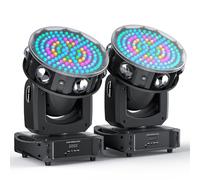 200W Cabeza Movil LED RGBW Beam Luces Discoteca 20CH/57CH Moving Head Focos Móviles para Fiesta Iluminación de Escenarios Disco Bar Club (2 PCS)
