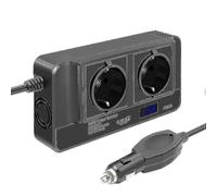 200w Car Inverter, Voltage Converter 12v To 220v with Smart Time Display Lcd, 2 Sockets And 4 Usb C