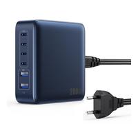 200W Cargador USB C Multiple, 6-Puertos GAN III Enchufe Cargador, 65W PD+QC Carga Rapida Portátil Adaptador con 4 Tipo C y 2 USB-A Cargador Movil para MacBook/ iPhone6/15/ iPad/Samsung/Xiaomi