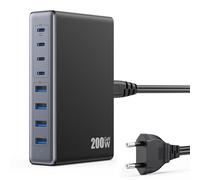 200W Cargador USB C Multiple, 8-in-1 GAN III Cargador Carga Rápida PPS QC4.0 PD 65W Cargador de Portátil, Universal USB C Charger para MacBook Pro/Air, iPhone 16/15/14/13 Pro MAX,Samsung Galaxy etc.