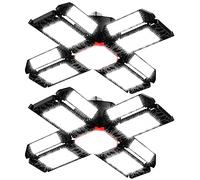 200W LED Luz de Garaje Lámpara de Taller Iluminación de Garaje 2 PCS - 20000LM 6500K Lámpara de techo deformable con 12 paneles ajustables - E26/E27 Luz de bahía para el sótano taller granero almacén