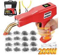 200W Soldador USB Recargable con Batería 5000mA, Inalámbrico con 1050 Grapas, Kit Reparación Plástico para Parachoques/Piezas de Plástico