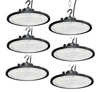 200W UFO LED Lámpara de Alta Bahía,Fosingut 20000LM Focos Led Interior Techo,6500K BlancaFría IP65 Impermeable Campana LED Industrial,High Bay lampara led techo para Fábrica,Garaje,Taller (6pcs)