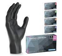 200x ARNOMED® Guantes de látex desechables talla XS Negro, Guantes desechables quirúrgicos y de laboratorio, Luvas nitrilo descartaveis, Manoplas de látex en XS, S, M, L, XL