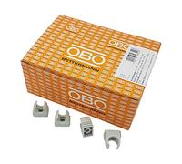 200x OBO Bettermann M16 Abrazaderas rápidas | Abrazadera de sujeción | Abrazadera para tubos | apilable | gris claro | 16mm | 200 unidades