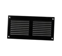 200x100mm Rejilla de Ventilación con Mosquitera - Rejillas de Aireación Metálicas - Acero, Negro