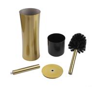 201 Juego de escobilla de inodoro de acero inoxidable con tratamiento dorado y alineación vertical resistente para uso ininterrumpido de baño (dorado)