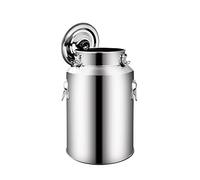 201 - Lata de leche de acero inoxidable de 14 a 88 L, resistente, para vino, contenedor de té, contenedor de transporte de líquidos con tapa sellada, siliver, 22 L