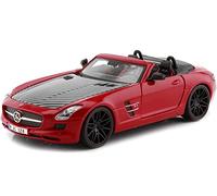 2012 Mercedes-Benz SLS Roadster 6.3 AMG (C197) Custom Rojo/Carbono 1:24 Maisto Design 31370