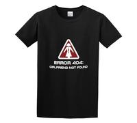 2015 Fashion Uomo'S Error 404 Girlfriend Not Founds Unisex 100% Cotton Short-Sleeve T-Shirts Black S