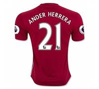 2016 2017 Temporada Manchester United FC 21 Ander Herrera casa Rojo fútbol Soccer Jersey, Hombre, Rojo, Small