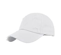 2017 - Gorra de béisbol para hombre y mujer, estilo retro, lavada y destruida, color liso, para coche, blanco, Talla única
