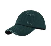 2017 - Gorra de béisbol para hombre y mujer, estilo retro, lavada y destruida, color liso, para coche, verde, Talla única