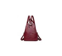 2018 New Pu Leather Waterproof Backpack for Teenage Girls Female Anti-theft Travel Backpack Satchel Double Shoulder Bag with Side Pockets (wine Red)