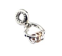 2018 Regalo para la madre Lo más destacado del corazón cuelga el dije, cristales de color lila y púrpura real y circonita transparente de plata 925 para bricolaje, se adapta a pulseras, dijes, joyería