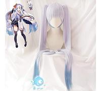 2018 !! Vocaloid Hatsune Singer Snow Miku Straight Ponytails Anime Show Cosplay Peluca Color Degradado