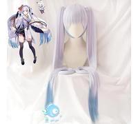 2018 !! Vocaloid Hatsune Singer Snow Miku Straight Ponytails Anime Show Cosplay Peluca Gradiente de color