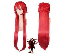 2019 Anime Black Butler Grell Sutcliff cosplay peluca roja larga recta pelo sintético fiesta de Halloween Kuroshitsuji Cosplay pelucas talla única Grell WIG 028