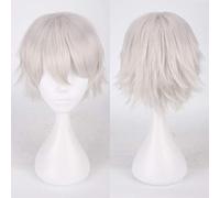 2019 Barato de alta calidad Anime Tokyo Ghouls Ken Kaneki Cosplay peluca Niñas Niños Uta Corto Negro Gris blanco Pelucas de pelo sintético Talla única Ken peluca k049-2