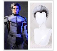2019 descendientes 3 Carlos peluca Cosplay Carlos De Vil corto negro plata Ombre peluca de pelo sintético para hombres + gorra de peluca