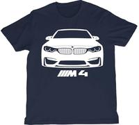 2019 M4 Performance Coupe Silhouette T-Shirt Modern German Sport Car Outline Tee, azul, L