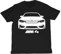 2019 M4 Performance Coupe Silhouette T-Shirt Modern German Sport Car Outline Tee, Negro , XL