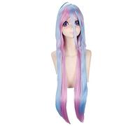 2019 NO GAME NO LIFE Shiro Cosplay Wigs 100cm Blue Pink Ombre Heat Resistant Synthetic Hair Peruca Women Cosplay Wig