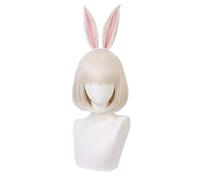 2019 Nuevo Anime BEASTARS Cosplay Haru Peluca con orejas de conejo Bestias personificadas Cosplay lindo Peluca de pelo Halloween Regalos de Navidad peluca corta con orejas
