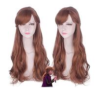 2019 nuevo cuento de hadas princesa Anna Cosplay peluca para mujeres niñas princesa trenzada pelo sintético pelucas de Halloween + gorro de peluca Anna Anna peluca 331
