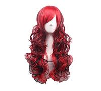 2019 Synthetic Black Red Highlights Hair Wig With Bangs Halloween Costume Party Long Curly Cosplay Wigs For Women